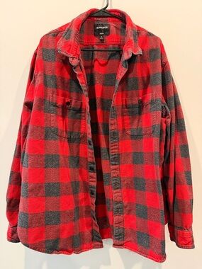 Bonobos Red & Charcoal Buffalo Check Flannel Shirt Jacket